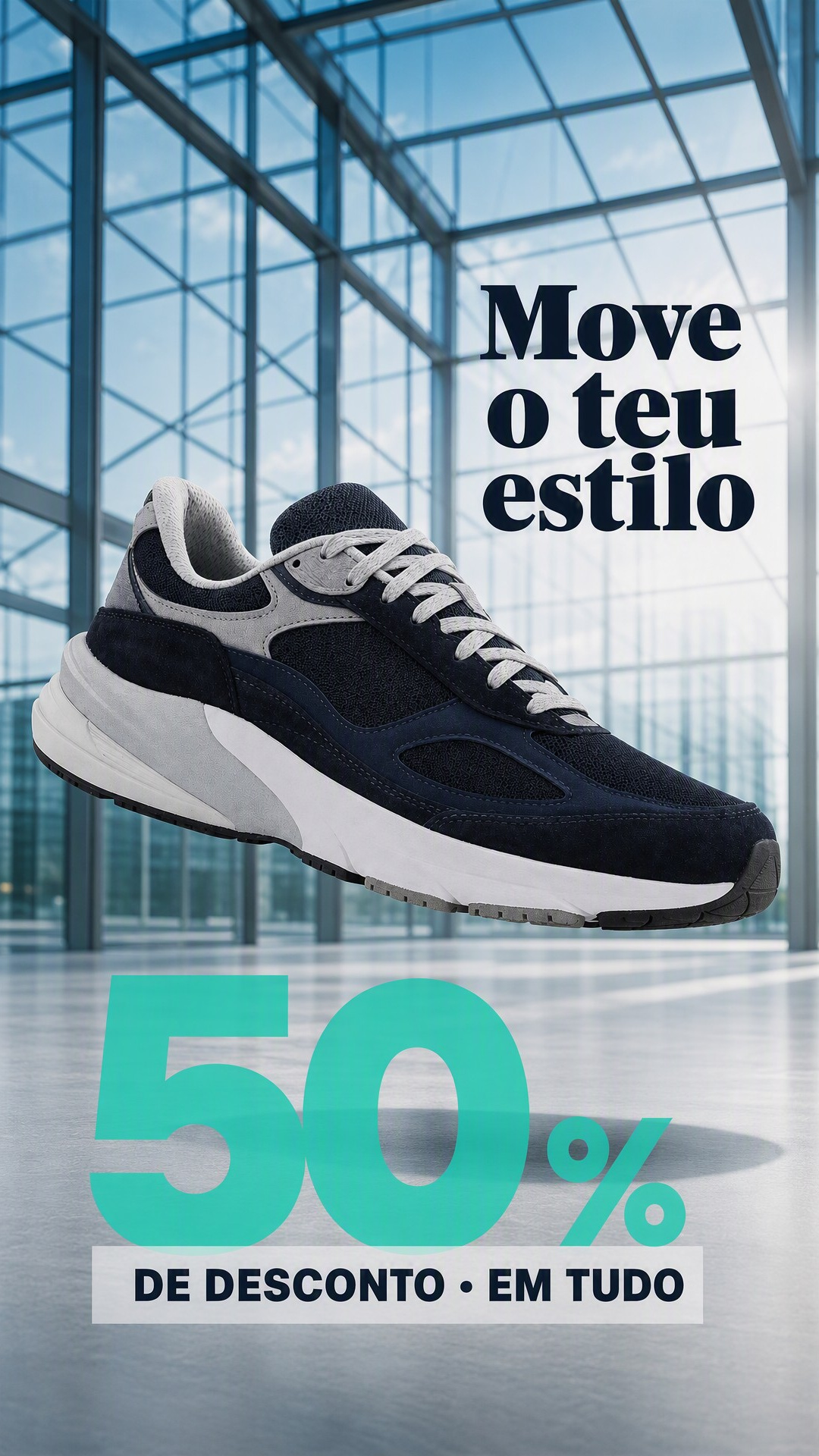 Zapatillas claras puestas en formato vertical